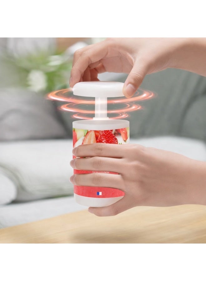 ساميلي معطر جو جل برائحة الفراولة للسيارة - رائحة تدوم طويلاً، تصميم مانع للتسرب، للاستخدام في حامل الأكواب أو لوحة القيادة، رائحة فراولة منعشة لسيارات الدفع الرباعي والسيدان Y-001 - Image 3